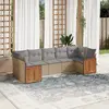Image de vidaXL Salon de jardin avec coussins 7 pcs beige résine tressée
