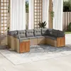 Image de vidaXL Salon de jardin avec coussins 9 pcs beige résine tressée