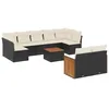 Image de vidaXL Salon de jardin 10 pcs avec coussins noir résine tressée