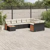 Image de vidaXL Salon de jardin 10 pcs avec coussins noir résine tressée