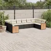Image de vidaXL Salon de jardin 10 pcs avec coussins noir résine tressée