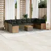Image de vidaXL Salon de jardin 11 pcs avec coussins gris résine tressée