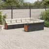 Image de vidaXL Salon de jardin 10 pcs avec coussins noir résine tressée