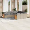 Image de vidaXL Salon de jardin avec coussins 10 pcs beige résine tressée