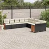 Image de vidaXL Salon de jardin 10 pcs avec coussins noir résine tressée