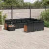 Image de vidaXL Salon de jardin 11 pcs avec coussins noir résine tressée