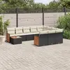Image de vidaXL Salon de jardin 11 pcs avec coussins noir résine tressée
