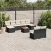 Image de vidaXL Salon de jardin 10 pcs avec coussins noir résine tressée