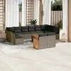 Image de vidaXL Salon de jardin avec coussins 13 pcs gris résine tressée