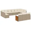 Image de vidaXL Salon de jardin avec coussins 13 pcs beige résine tressée