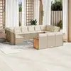 Image de vidaXL Salon de jardin avec coussins 13 pcs beige résine tressée