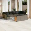 Image de vidaXL Salon de jardin avec coussins 13 pcs gris résine tressée
