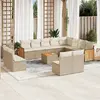 Image de vidaXL Salon de jardin avec coussins 13 pcs beige résine tressée