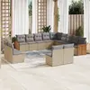 Image de vidaXL Salon de jardin avec coussins 13 pcs beige résine tressée