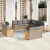 Image de vidaXL Salon de jardin 11 pcs avec coussins beige résine tressée