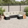 Image de vidaXL Salon de jardin 9 pcs avec coussins noir résine tressée