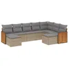Image de vidaXL Salon de jardin avec coussins 9 pcs beige résine tressée