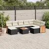Image de vidaXL Salon de jardin 10 pcs avec coussins noir résine tressée