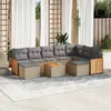 Image de vidaXL Salon de jardin avec coussins 10 pcs beige résine tressée