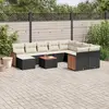 Image de vidaXL Salon de jardin 11 pcs avec coussins noir résine tressée