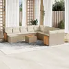 Image de vidaXL Salon de jardin avec coussins 12 pcs beige résine tressée
