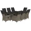 Image de vidaXL Ensemble à manger de jardin 9 pcs coussins gris résine tressée
