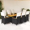 Image de vidaXL Ensemble à manger de jardin 9pcs coussins noir résine tressée