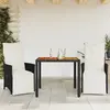Image de vidaXL Ensemble de bistro 3 pcs avec coussins noir résine tressée