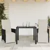Image de vidaXL Ensemble de bistro 3 pcs avec coussins noir résine tressée