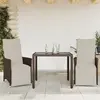 Image de vidaXL Ensemble de bistro de jardin 3 pcs coussins marron poly rotin