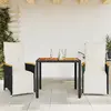 Image de vidaXL Ensemble de bistro de jardin 3 pcs coussins noir poly rotin
