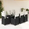 Image de vidaXL Ensemble de bistro de jardin 9 pcs coussins noir poly rotin
