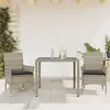 Image de vidaXL Ensemble à manger de jardin avec coussins 3 pcs rotin et verre