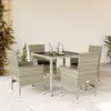 Image de vidaXL Ensemble à manger de jardin avec coussins 5 pcs rotin et verre