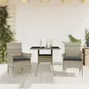 Image de vidaXL Ensemble à manger de jardin avec coussins 3 pcs rotin et verre
