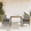 Image de vidaXL Ensemble à manger de jardin et coussins 3 pcs gris rotin acacia