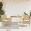 Image de vidaXL Ensemble à manger de jardin et coussins 3pcs beige rotin acacia