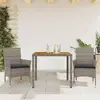 Image de vidaXL Ensemble à manger de jardin et coussins 3 pcs gris rotin acacia