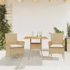 Image de vidaXL Ensemble à manger de jardin et coussins 3pcs beige rotin acacia