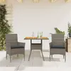 Image de vidaXL Ensemble à manger de jardin et coussins 3 pcs gris rotin acacia