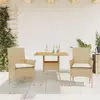 Image de vidaXL Ensemble à manger de jardin et coussins 3pcs beige rotin acacia
