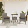 Image de vidaXL Ensemble à manger de jardin et coussins 3 pcs gris rotin acacia