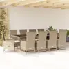 Image de vidaXL Ensemble à manger de jardin et coussins 11 pcs beige poly rotin