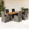 Image de vidaXL Ensemble à manger de jardin et coussins 7 pcs gris rotin