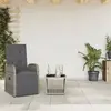 Image de vidaXL Ensemble à manger de jardin et coussins 2 pcs gris rotin