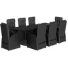 Image de vidaXL Ensemble à manger de jardin 9pcs coussins noir résine tressée