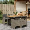 Image de vidaXL Ensemble à manger de jardin 5 pcs coussins gris résine tressée