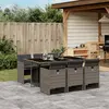 Image de vidaXL Ensemble à manger de jardin et coussins 7 pcs gris rotin