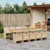 Image de vidaXL Ensemble à manger de jardin et coussins 11 pcs beige poly rotin