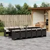 Image de vidaXL Ensemble à manger de jardin 13 pcs coussins noir résine tressée
